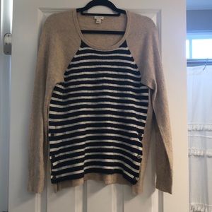 JCrew Stripped Sweater w/ Suede Elbow Pads